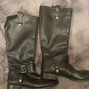 Nine West Leather Harness Moto Boot